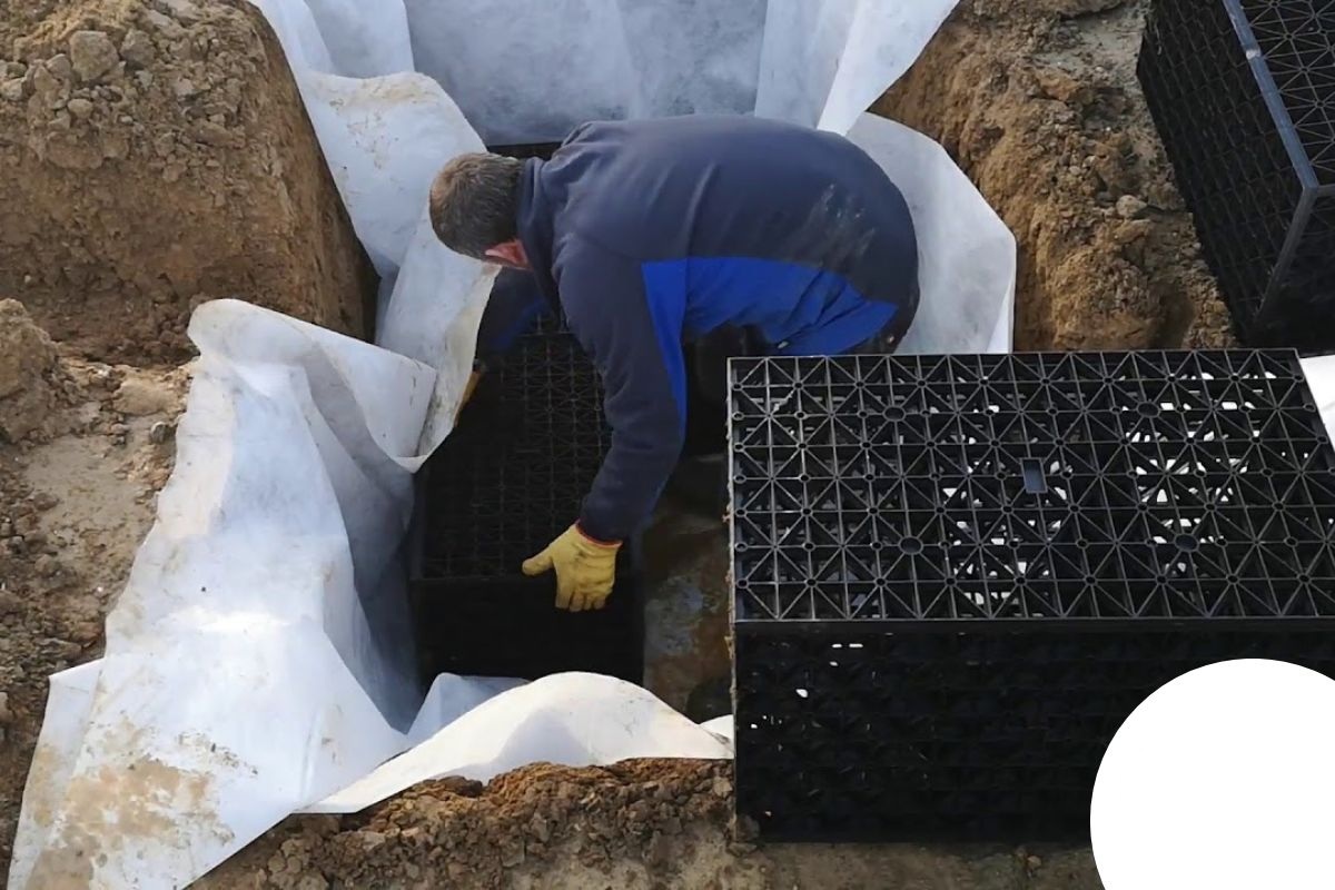 Diagram and installation of a soakaway drainage system in London